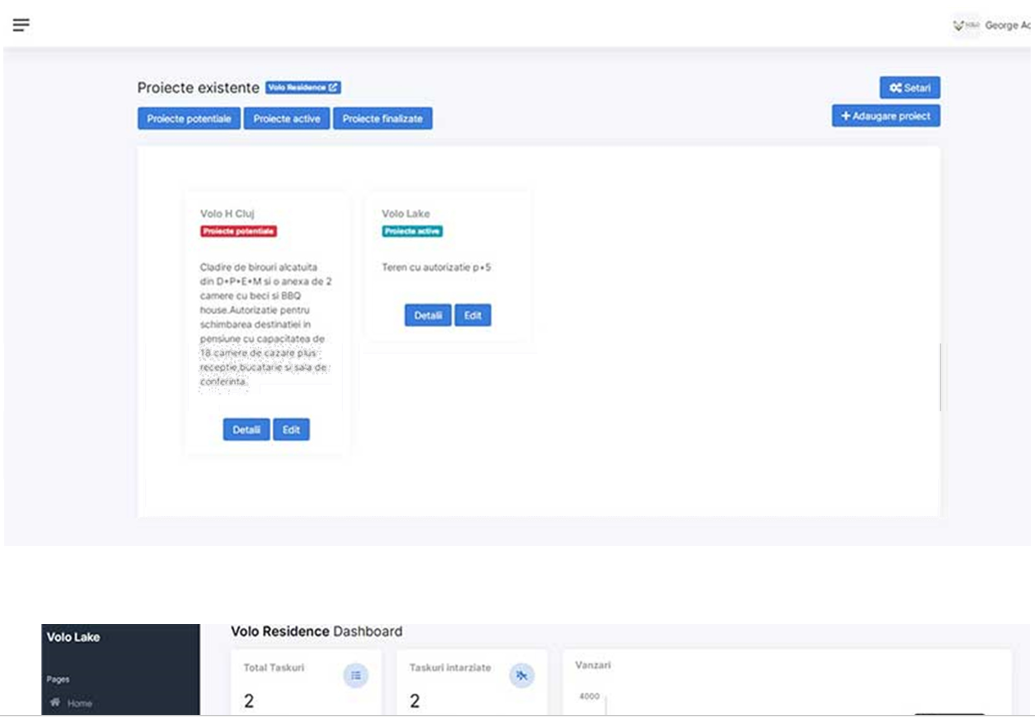 Captura aplicatiei cloud pentru managementul proiectelor si santierelor