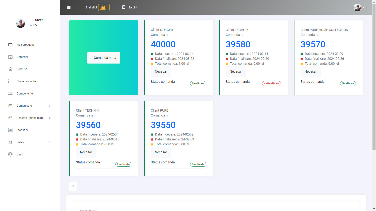 Captura aplicatiei PLM pentru managementul ciclului de viata al produsului